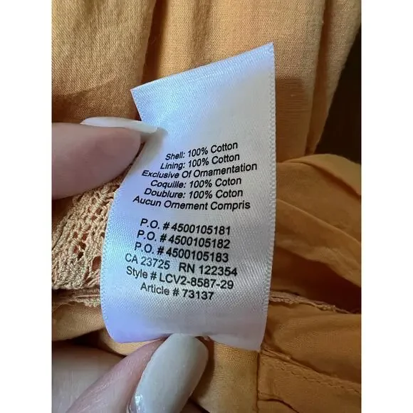 Aritzia's Sunday Best Womens Cottagecore Orange Harriet Ruffle Mini Dress Size 2 - Picture 7 of 9